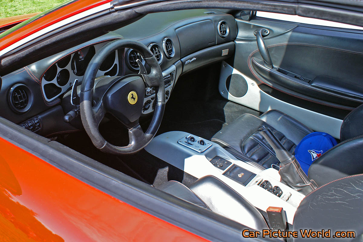 Red Ferrari 360 Spider F1 Interior