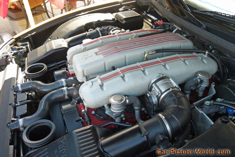 Yellow Ferrari 575M Maranello Engine