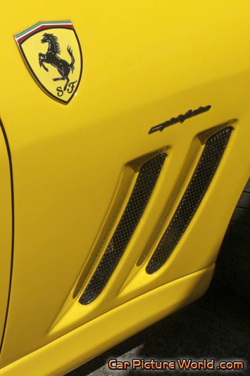 Yellow Ferrari 575M Maranello Fender Louvers
