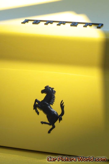 Yellow Ferrari 575M Maranello Rear Emblem