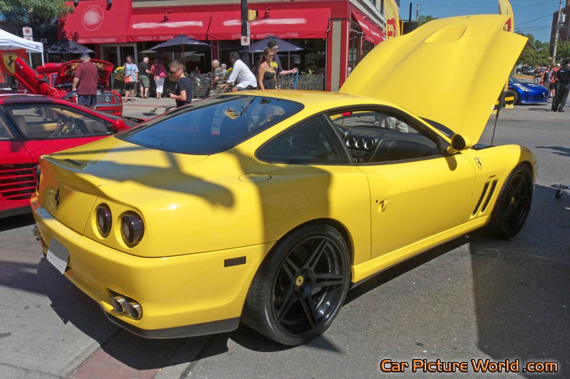 Yellow Ferrari 575M Maranello Rear Right