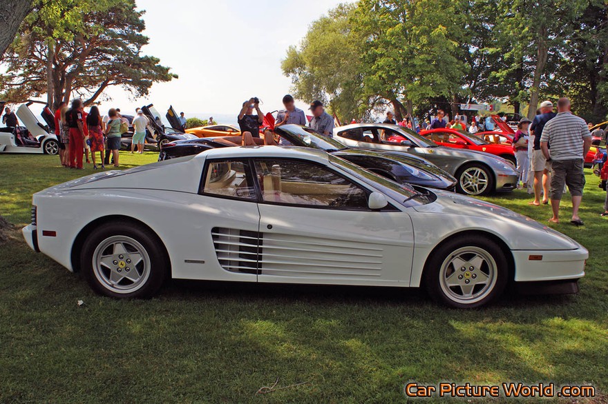 Picture of a White Ferrari Testarossa