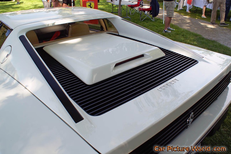 White Ferrari Testarossa Engine Cover