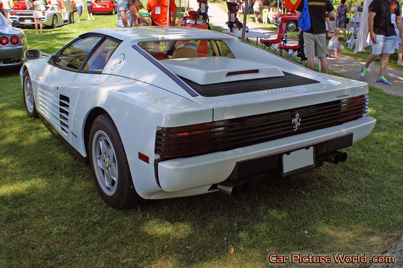 White Ferrari Testarossa Rear Left
